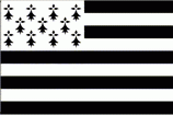 Drapeau breton - Gwenn ha du, Blanc et noir ou banniire hermine aux onze bandes reprsentant les 9 vchs, 4 blanches pour la Bretagne bretonne ou Breizh, 5 noires pour la Bretagne gallaise ou Bertayn