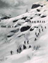 Haute Clarée - Chasseurs alpins dans les rochers de Lacou