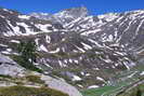 Haute Clarée - Depuis le haut des Drayères - Les Banchets - Aiguille Noire (2869 m) - Pointe de Rochachille (2799 m) - Source de la Clarée