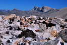 Haute Clarée - Glaciers du Lac Rouge - Glacier rocheux principal - Au loin, Roches de Crépin (2942 m) et Mont Thabor (3178 m) 