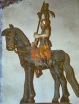 Névache - Roubion - Chapelle Saint-Hippolyte - Saint Hippolyte à cheval - Statue en bois polychromé de 1612