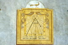 Val-des-Prés - La Vachette - Cadran solaire de 1852, attribué à Zarbula, sur la maison Barthélemy
