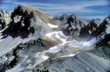 Glacier de Valmeinier sur le versant ouest du Mont Thabor en 1986, dj en train de se transformer en glacier rocheux - Aujourd'hui en voie de disparition