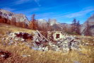 Vallée Étroite - Valle Stretta - Ruines de granges sur le chemin du Col des Thures vers 2090 m