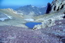 Lac Termier, sur la voie d'ascension du Grand Galibier (kodachrome)