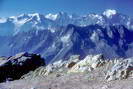 Le massif des Ecrins, vu du sommet du Grand Galibier (kodachrome)