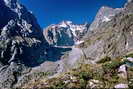 Barre des crins (4102 m) - Glacier Noir - Au fond, le Pic Coolidge et le Fifre