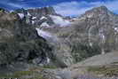 Lac des Rouies - L'Olan (3564 m), Aiguille de l'Olan (3373 m) et Glacier des Sellettes