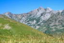 Haute Provence - Massif des Trois-vchs  (2818 m) vu du Col d'Allos