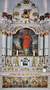 Jura - Chapelle-des-Bois (1080 m) - Église Saint-Jean-Baptiste - Retable baroque (1743)