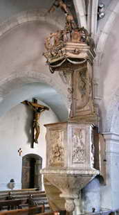 Jura - Chapelle-des-Bois (1080 m) - Église Saint-Jean-Baptiste - Chaire à prêcher du XVIIIe siècle
