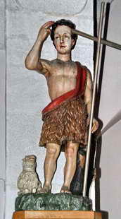 Jura - Chapelle-des-Bois (1080 m) - Église Saint-Jean-Baptiste - Statue en bois polychrome de saint Jean-Baptiste