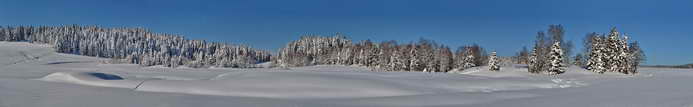 Jura - Chapelle-des-Bois - Panorama hivernal - Tourbière de la Chaumoz