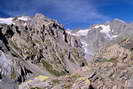 Vallon du Grand Tabuc - Crête et Col des Grangettes (2684 m) - Au fond, le Dôme de Monêtier (3404 m) et la Montagne des Agneaux (3664 m) 