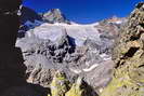 L'Eychauda, Col des Grangettes (2684 m) - Glacier de Séguret Foran, Pic Gardiner (3440 m), Dôme de Monêtier (3504 m)