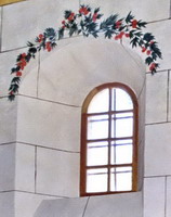 Le Grand Parcher - Chapelle Saint-André - Baie encadrée par des chutes de fleurs
