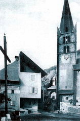 Vallouise - Place de l'�glise dans les ann�es 1900 - H�tel du Mont Pelvoux
