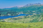 Stamsund - Depuis le sommet du Nubban - Storfjorden - Au fond, Himmeltindan (931 m)