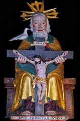 Bessans - Chapelle Saint-Antoine - Statue en bois polychrome reprsentant la Sainte Trinit