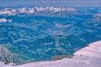 Mont-Blanc - Panorama sur la valle de l'Arve depuis l'Aiguille du Goter (3863 m)