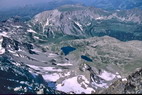 Tr la Tte - Col du Bonhomme (2329 m), Aiguilles de la Pennaz (2683 m) et de Roselette (2384 m) - Lacs Jovet  depuis le Mont Tondu (3196 m)