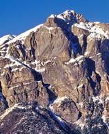 Tête d'Aval de Montbrison - Face sud-ouest, avec la voie du Pierrot et la Directissime