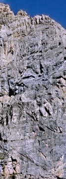 Tête d'Aval de Montbrison - Face sud-ouest - Voie du Pierrot et Directissime