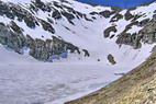 Plan Vianney - Lac de Plan Vianney (2250 m) - Brche du Prier (2491 m) et ... son pylone !