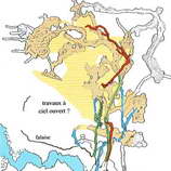 Mines d'argent du Fournel - Plan du quartier des Vieux Travaux