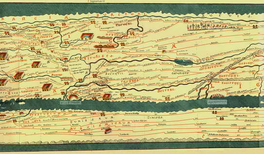 Champcella - Rama - Table de Peutinger (XIIIe sicle)