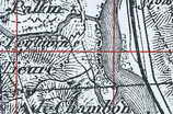 Champcella - Carte de Rame sur laquelle figurent le drain et un chenal qui pourrait être une survivance du paléo-chenal