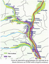 Carte du vignoble dans la Haute Durance - Cliquer pour la version grand format