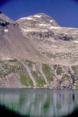 Lac Palluel et Grand Pinier en août 1979 - les névés sont encore bien présents