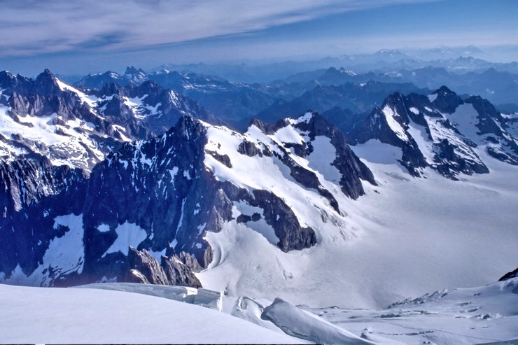 Barre des Écrins (4102 m) - Roche Faurio (3730 m), les Agneaux (3664 m), Glacier Blanc