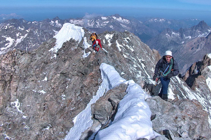 Barre des crins (4102 m) -  Parcours de l'arte sommitale de la Barre