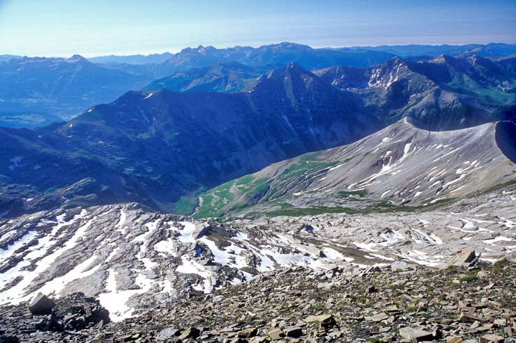 Tte de l'Estrop (2961 m) - Panorama en direction du sud-ouest