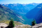 Valle de Freissinires - la Combe, au fond, le Plan - A l'arrire plan, le Grand Pic de Rochebrune