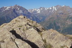 La Condamine - Pointe de l'Aiglire (3308 m) - Au fond, Pointe de Verdonne (3327 m), le Sirac (3440 m) et Pic de Bonvoisin (3480 m)