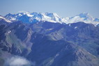 La Condamine - Massif de Pclet-Polset (Vanoise) et Mont Blanc, par del le Col de Chavire