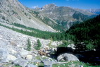 Tour de Montbrison - Combe Brune - Au fond, vallon de la Trancoulette et Croix d'Aquila (2466 m)