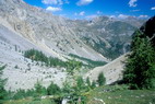 Tour de Montbrison - Combe Brune - Au fond, vallon de la Trancoulette et Croix d'Aquila (2466 m)