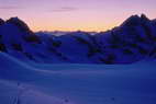 Ski en crins - Lever de soleil sur le Glacier Blanc et les Agneaux (3664 m)