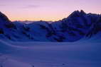 Ski en crins - Lever de soleil sur le Glacier Blanc et les Agneaux (3664 m)