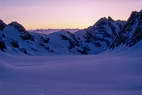 Ski en crins - Lever de soleil sur le Glacier Blanc et les Agneaux (3664 m)