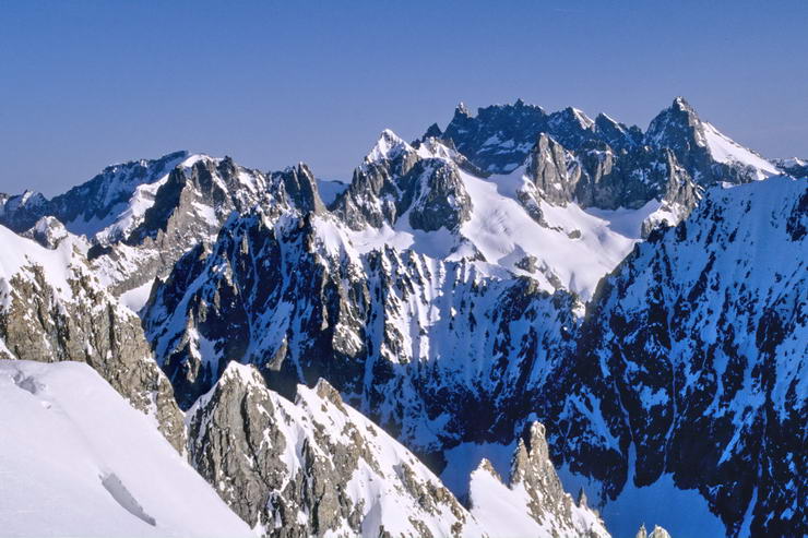 Ski en crins - Rochers de Bonne Pierre - La Grande Ruine (3765 m), le Rteau (3809 m), la Meije (3982 m)