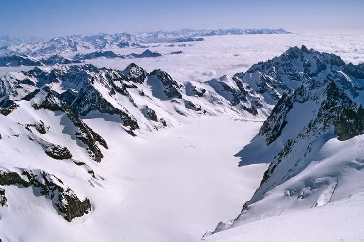 Ski en crins - Roche Paillon (3636 m), Pic de Neige Cordier (3614 m),  Les Agneaux (3664 m), Bassin suprieur du Glacier Blanc