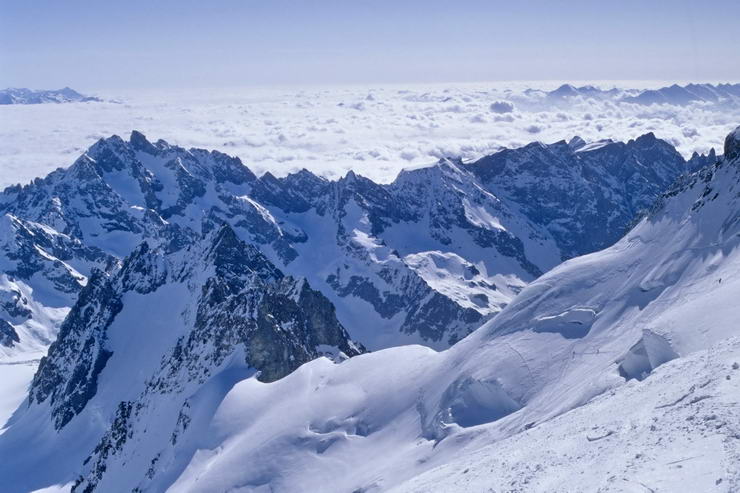 Ski en crins - Dme de Neige (4015 m) - Les Agneaux (3664 m), Pointe des Arcas (3479 m)