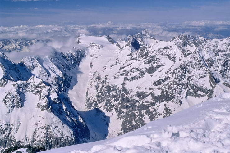 Ski en crins - Dme de neige (4015 m) - Les Rouies (3589 m), Pointe du Vallon des tages (3564 m), Glacier du Chardon