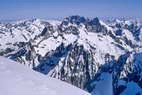 Ski en crins - La Grande Ruine (3765 m), le Rteau (3809 m), la Meije (3982 m)